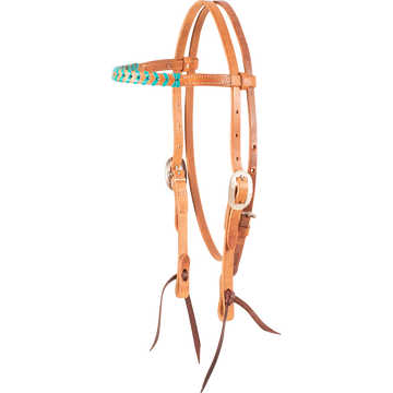 Martin Saddlery Turquoise Lace Browband Headstall