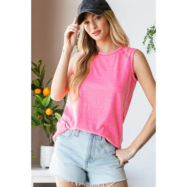 Rory Sleeveless Hot Pink Top PLUS SIZE