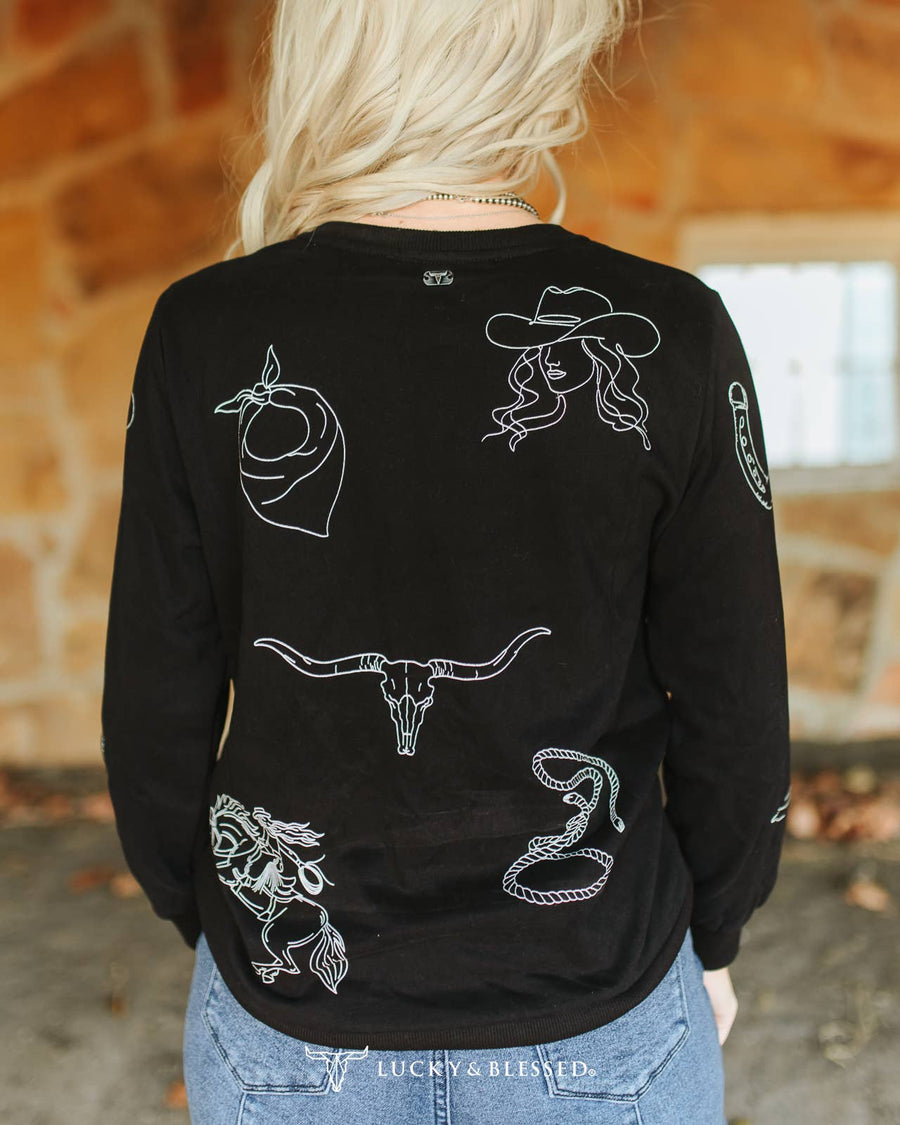 Jenna Black Western Crewneck