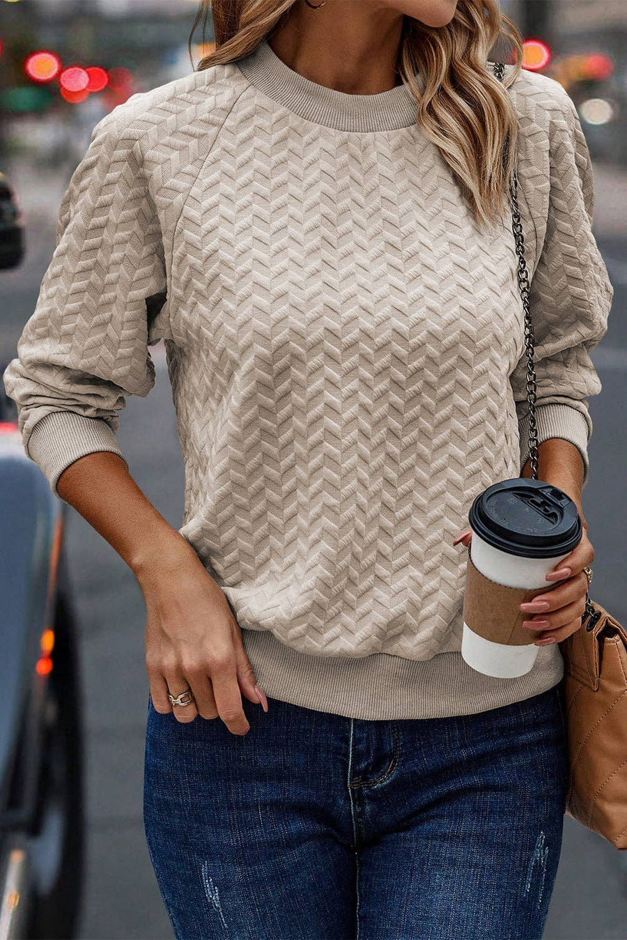 Rachel Solid Beige Sweater