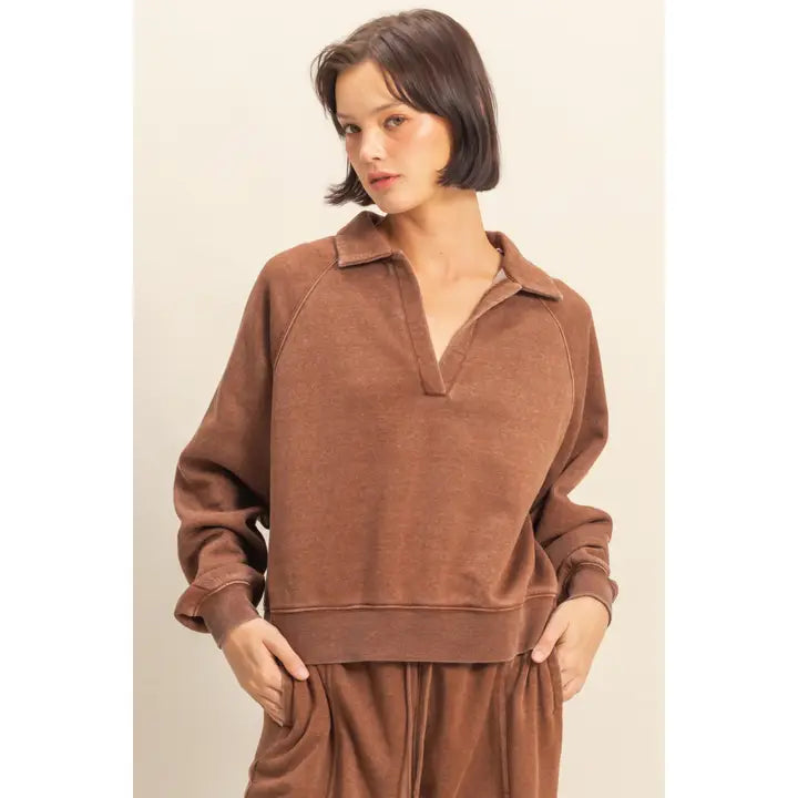 Renata Chestnut Knit Top