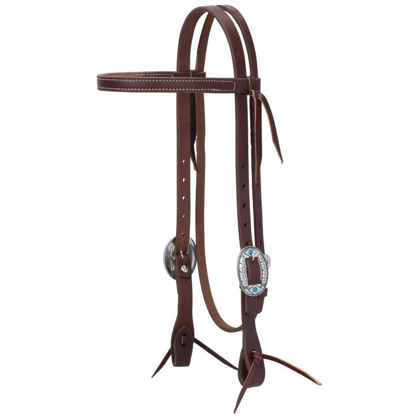 Weaver Working Tack Browband Headstall w/ Feather Buckle