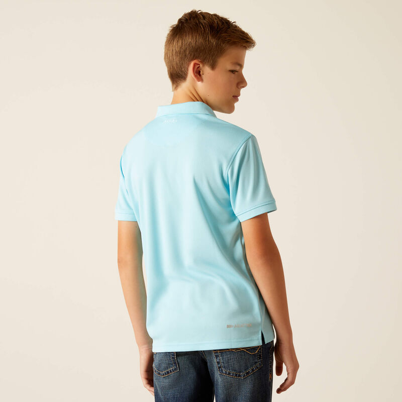 Ariat Boy's Nolan Tek Polo Aqua