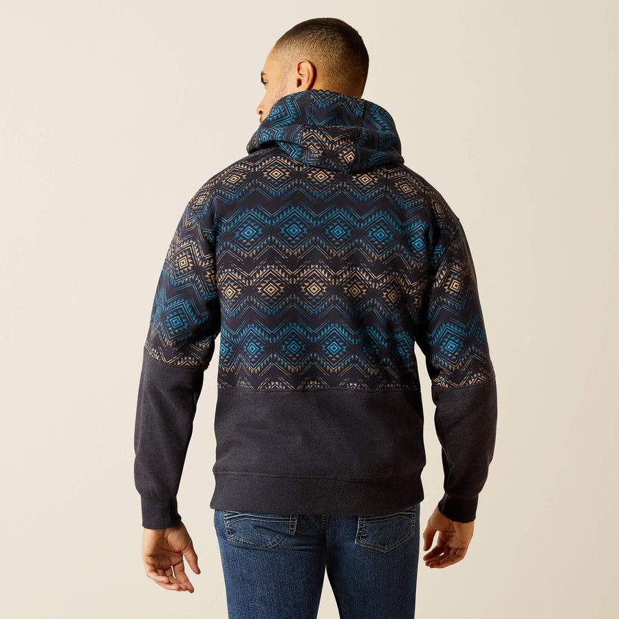 Ariat Men's Color Block Hoodie Navy