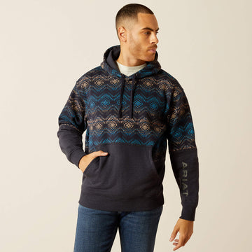 Ariat Men's Color Block Hoodie Navy