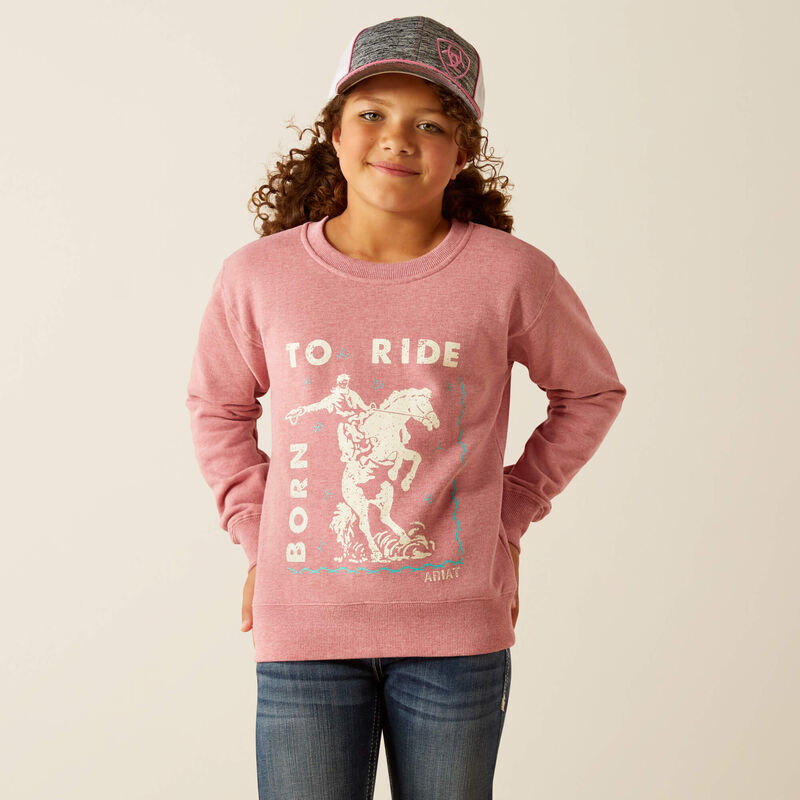 Ariat Girls Rose Wine Heather Rider Sweatshirt