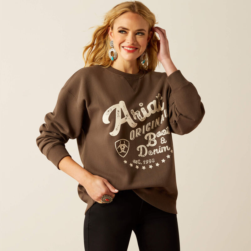 Ariat Women's Banyan Bark Oversized Crewneck Sweatshirt