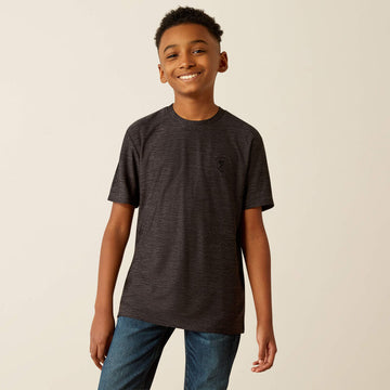 Ariat Boy's Black Vertical Gradient Charger Tee