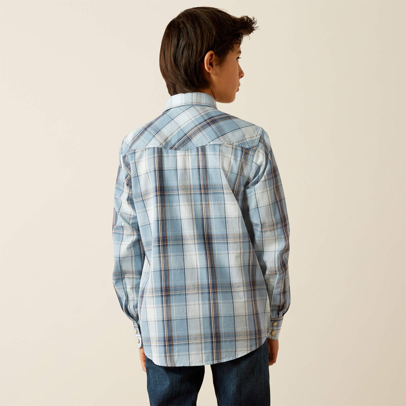 Ariat Boys Hampton Retro Snap L/S Light Blue