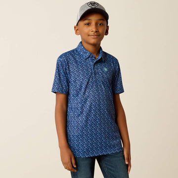 Ariat Boys Blue Depths Printed Polo