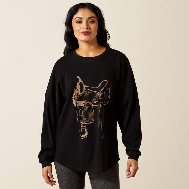 Ariat Women's Canvas Oversized L/S Tee
