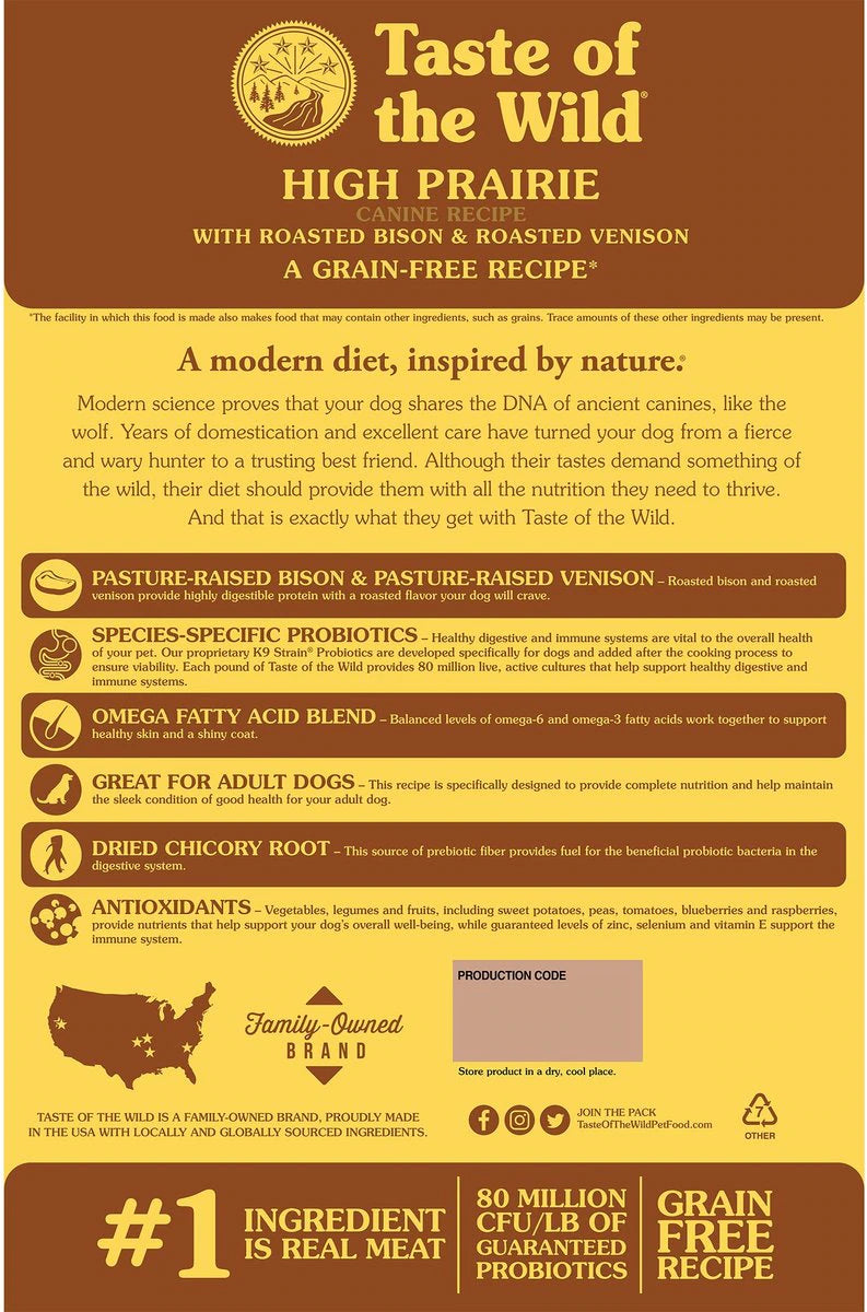 Taste of the Wild High Prairie Grain-Free Dog Food 14lb