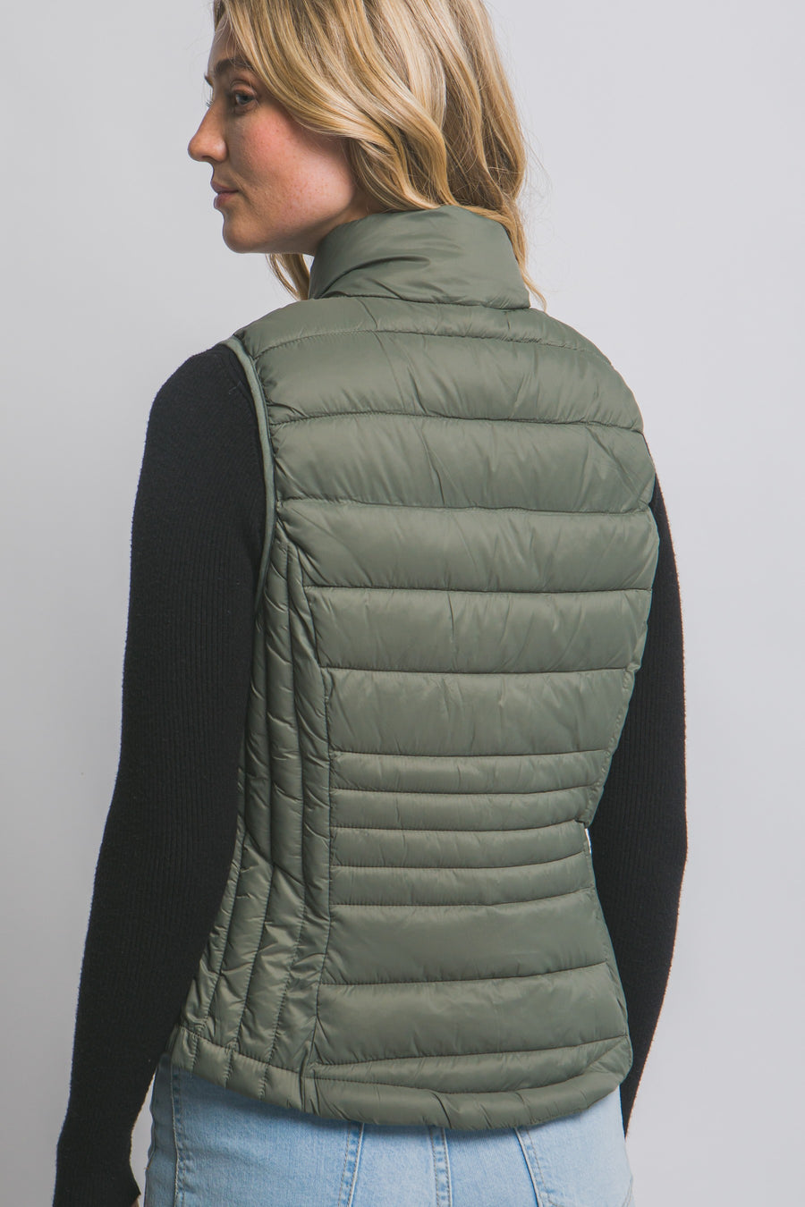 Jezabelle Puffer Vest Blk/Grn