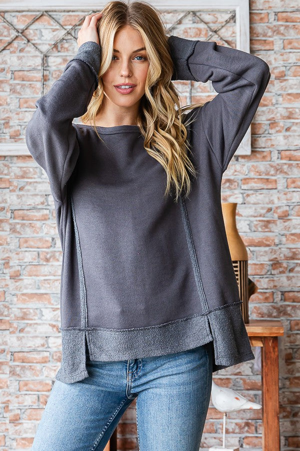 Silvia Knit Sweater Charcoal/Olive