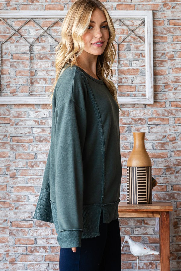 Silvia Knit Sweater Charcoal/Olive