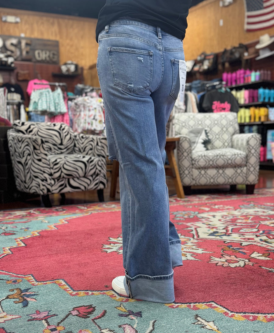 Risen Kyndel Mid Rise Cuffed Jean