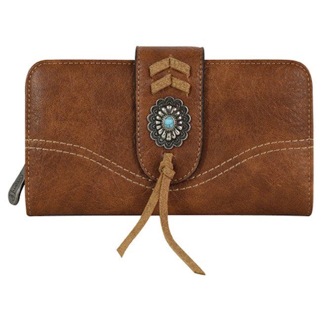 Justin Wallet Brown With Laced Trim