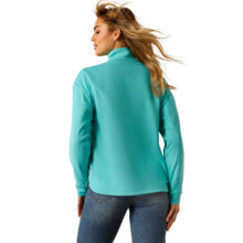 Ariat Breeze Blue Turquoise Logo 1/2 Zip Sweatshirt