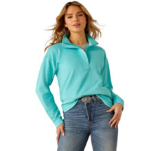 Ariat Breeze Blue Turquoise Logo 1/2 Zip Sweatshirt