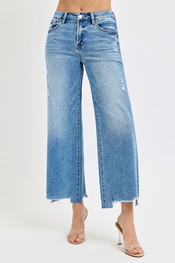 Risen Layla H/R Crop Wide Leg Jean