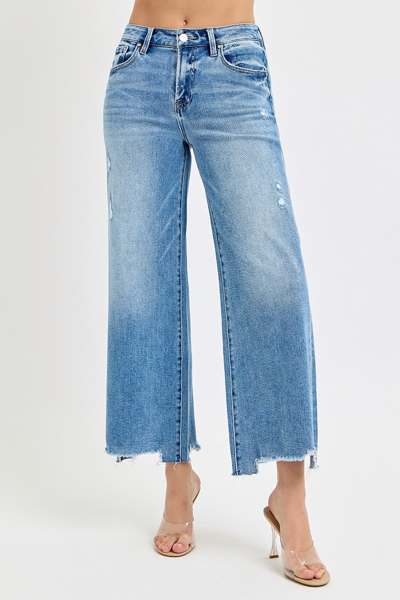 Risen Layla H/R Crop Wide Leg Jean