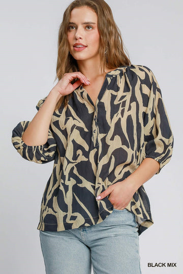 Umgee Virginia Print Top