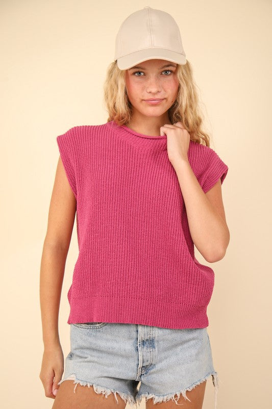 Pinkie Oversized Knit Sweater Vest