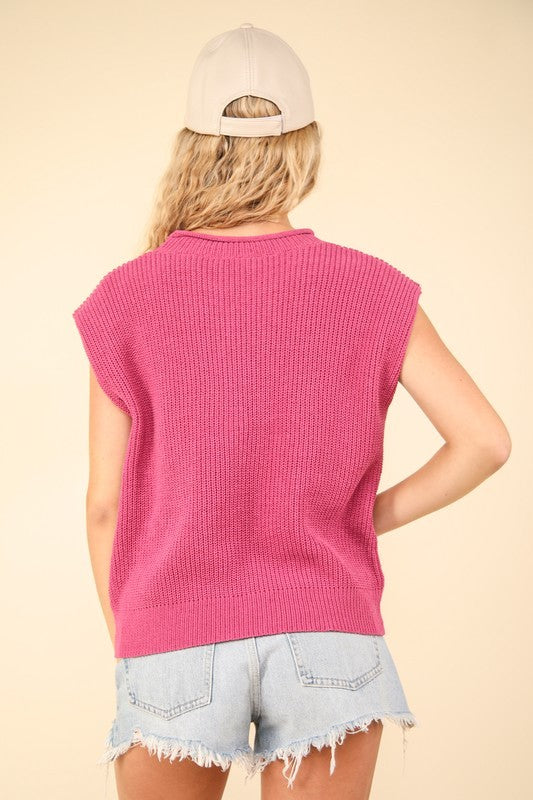 Pinkie Oversized Knit Sweater Vest