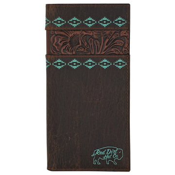 Red Dirt Rodeo Wallet Tooled Accent W/Turquoise Design