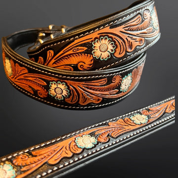 Equipage Western White Daisies Dog Collar