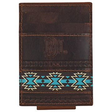 Red Dirt Card Case W/Magnet Clip Oiled Chestnut Brown