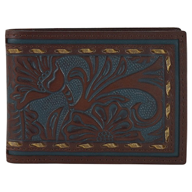 Red Dirt Bifold Wallet Brown W/Grey Washed Tooling