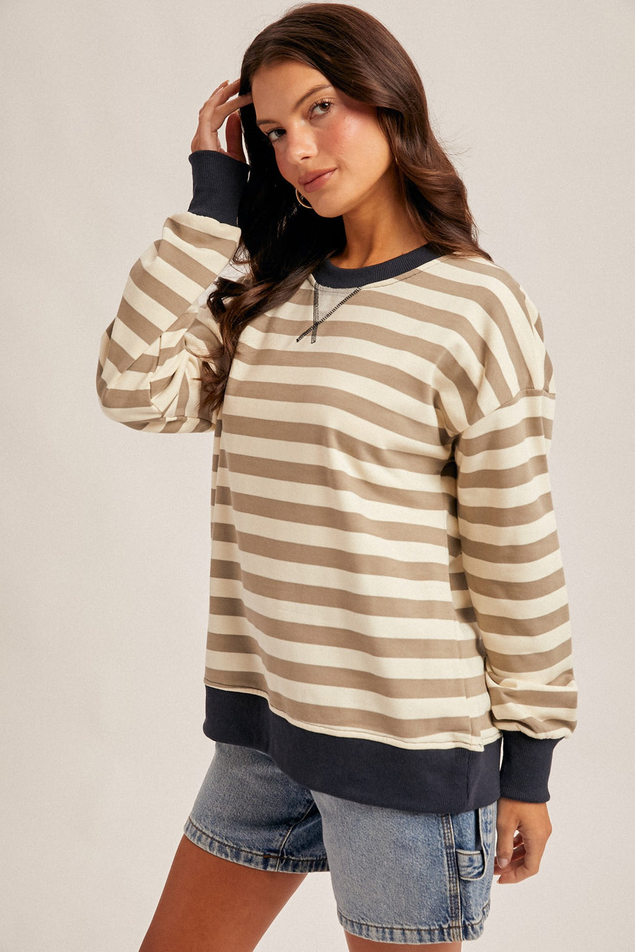 Sherrie Striped Oversized Sweatshirt
