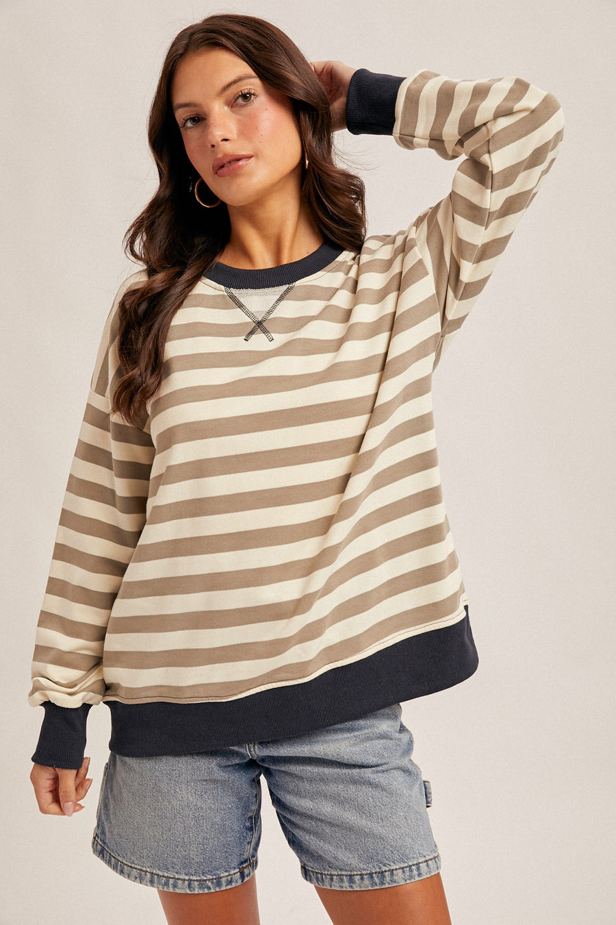 Sherrie Striped Oversized Sweatshirt