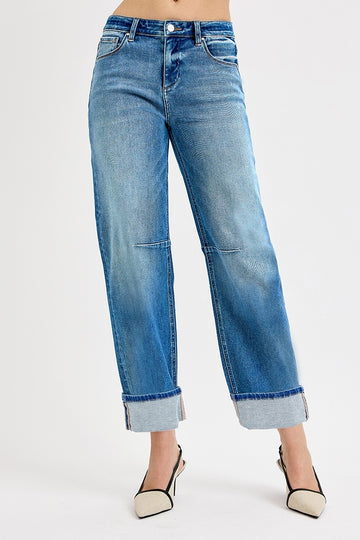 Risen Slouchy Crop Barrel Jean