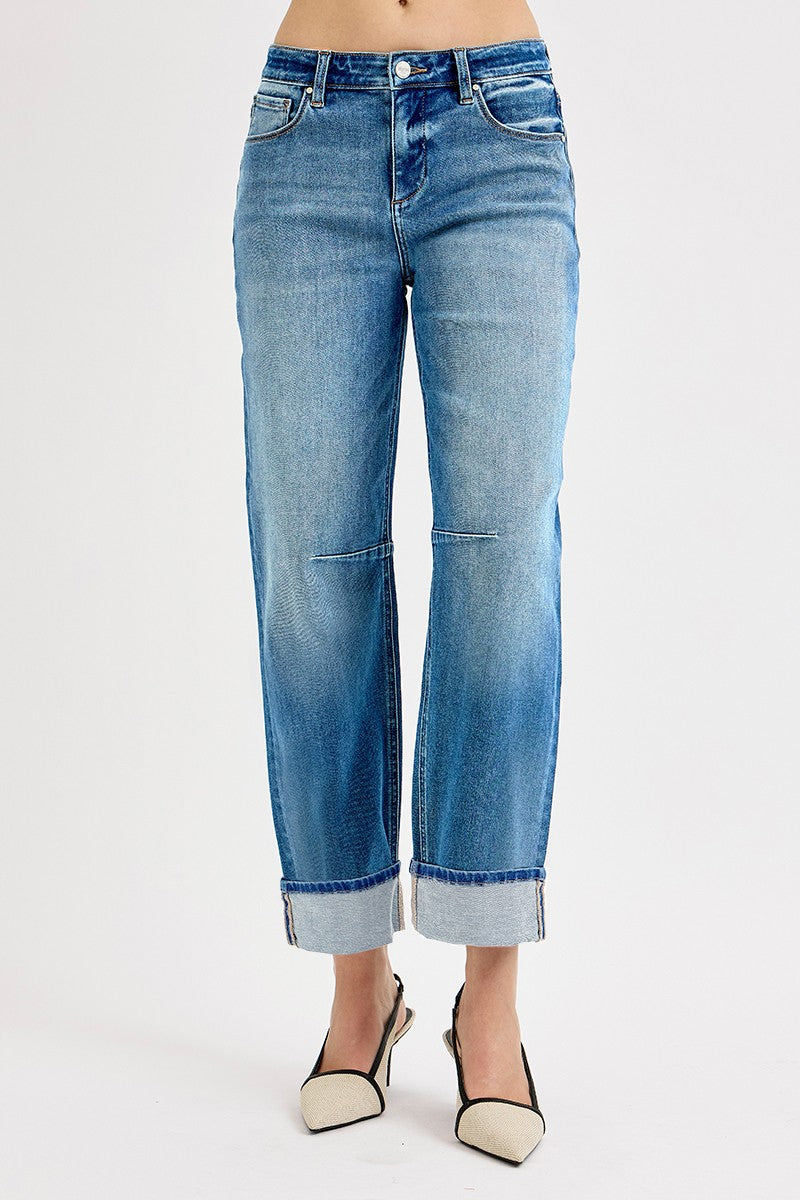 Risen Slouchy Crop Barrel Jean