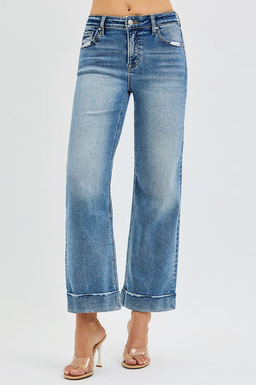 Risen Nila M/R Crop Cuffed Straight Jean