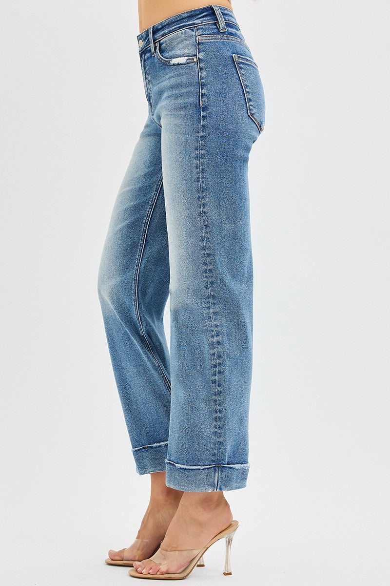 Risen Nila M/R Crop Cuffed Straight Jean