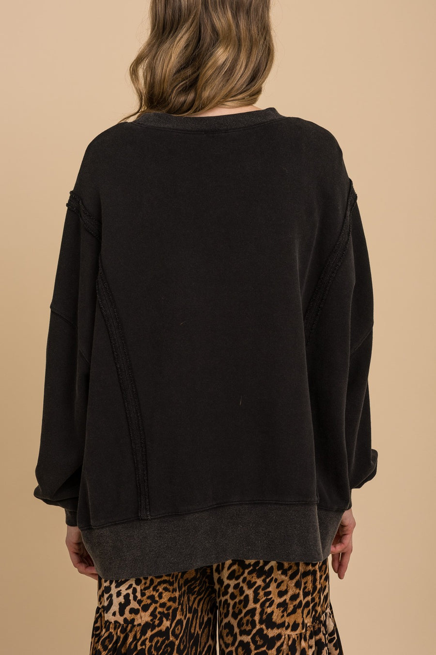 Love Leopard Patch Crewneck