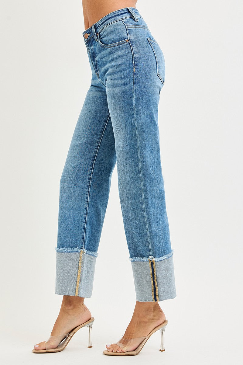 Risen Janna M/R Crop Wide Cuff Jean