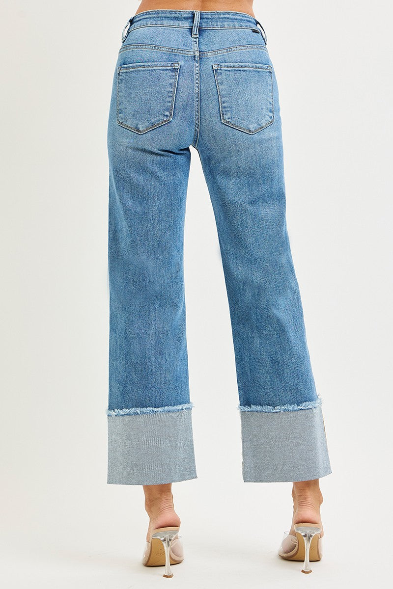 Risen Janna M/R Crop Wide Cuff Jean
