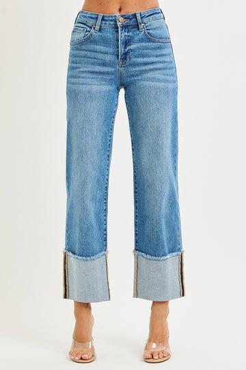 Risen Janna M/R Crop Wide Cuff Jean