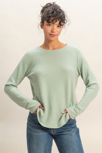 Delilah Sage Green Knit Top