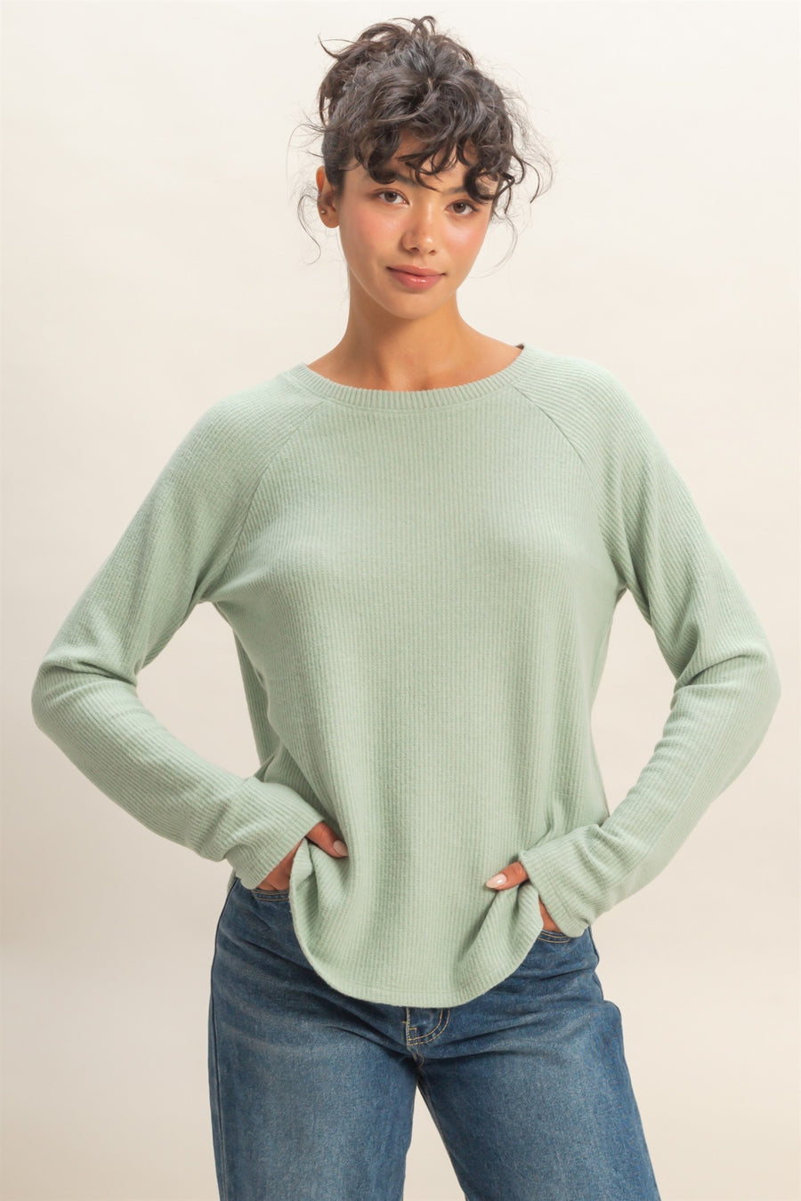 Delilah Sage Green Knit Top