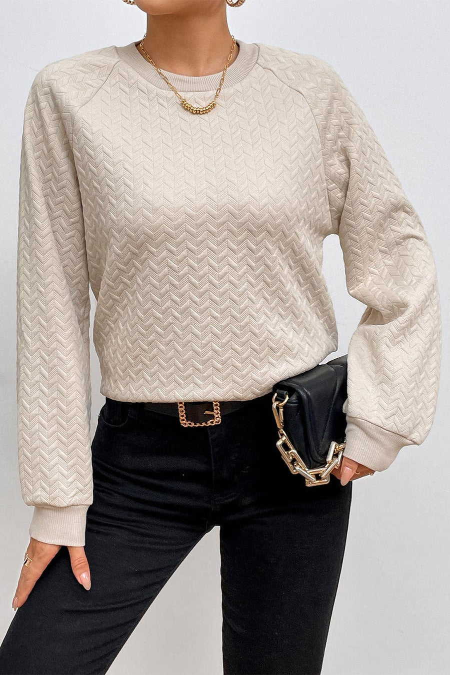 Rachel Solid Beige Sweater