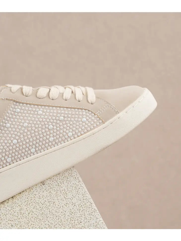Berne Pearl Studded Sneakers Light Grey