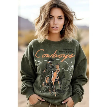 Cowboys Min. Olive Sweatshirt