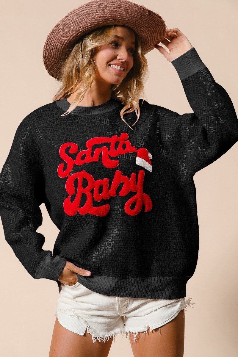 Christmas Sequins Sweater Top