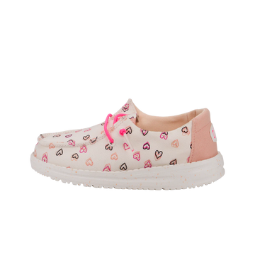 Hey Dude Wendy Toddler Double Hearts White/Pink