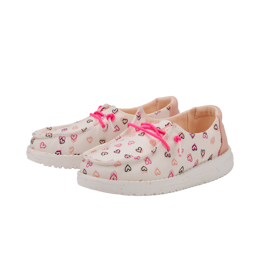 Hey Dude Wendy Toddler Double Hearts White/Pink